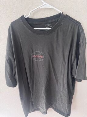 American Eagle Boxy Fit Tee in Charcoal Gray